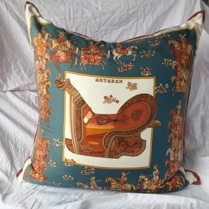 Hermès scarf custom made in NYC  pillow